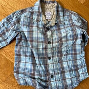 Plaid Blue and Brown Kids Shirt